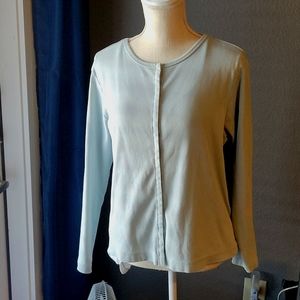 Lands' End Aqua Cardigan L 14-16 Petite